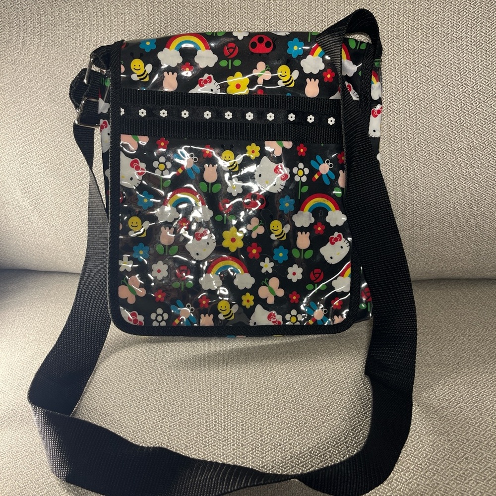 Black Disney Crossbody Bag with Mickey Mouse Prints